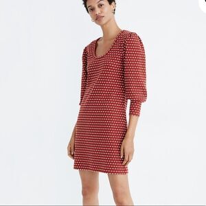 Madewell Square-Neck Long-Sleeve Mini Dress